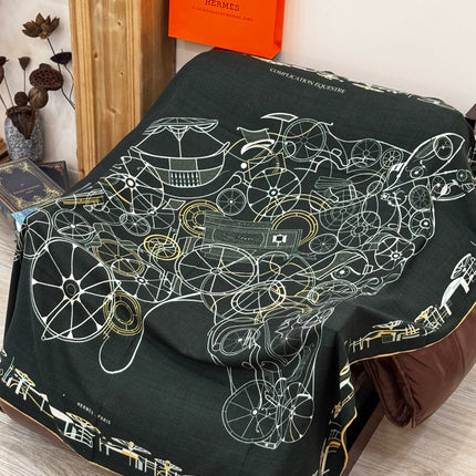 HERMES 25S SCARF 140 IN CASHMERE SILK 727320