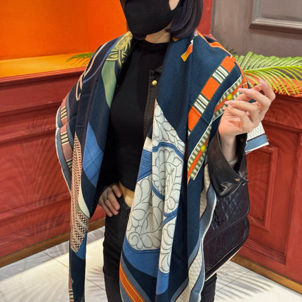 HERMES 25S SCARF 140 IN CASHMERE SILK 727300