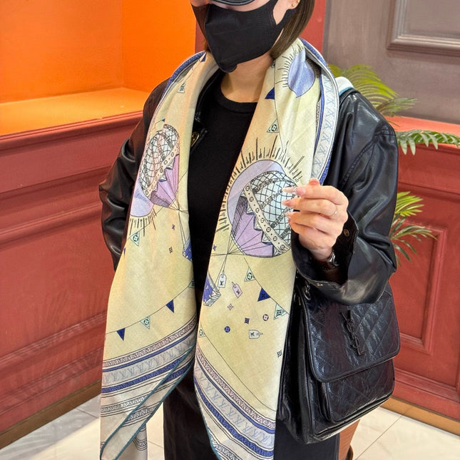 LV SCARF 140 CM IN SILK 730620