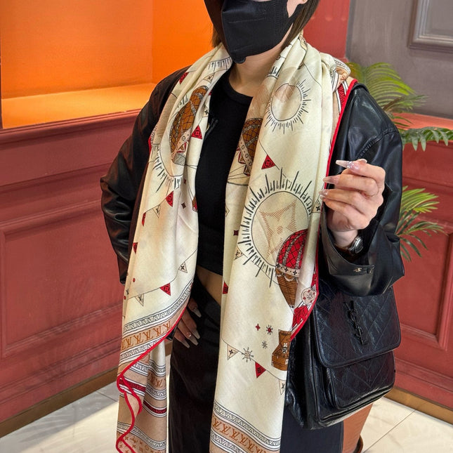 LV SCARF 140 CM IN SILK 730621