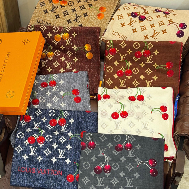 LV SCARF 140 CM IN SILK-CASHMERE BLEND 737270
