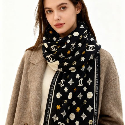 CHANEL 25S SCARF 140 IN CASHMERE 931509