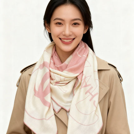 CHANEL 25S SCARF 135 IN SILK AND CASHMERE 932038