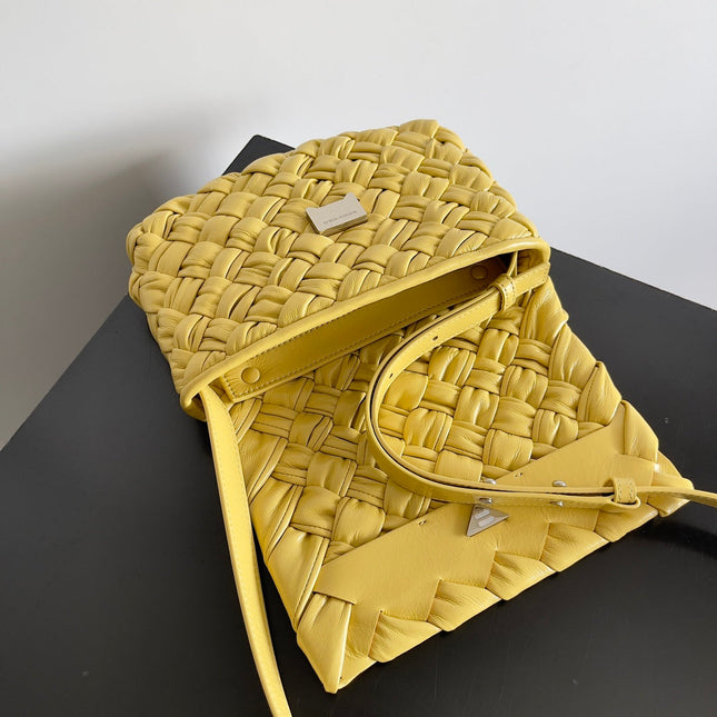 BV Small Rumple Messenger 21 Yellow Lambskin Shw