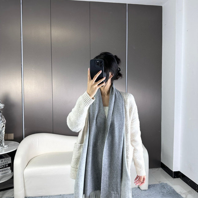 SCARF 190 CM IN COOL GRAY CASHMERE