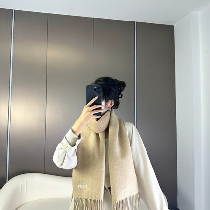 ANAGRAM SCARF 182 CM IN SAND BEIGE WOOL AND CASHMERE 408525