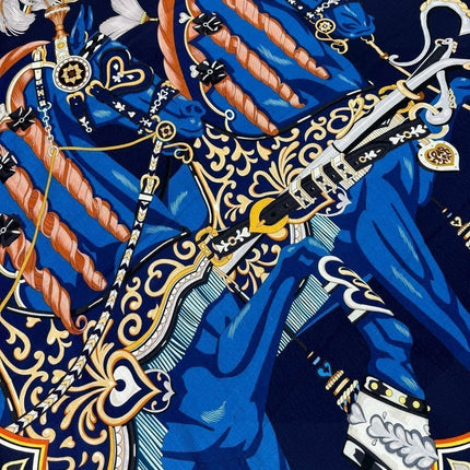 HERMES 26S PRINTED SQUARE SCARF 135 IN CASHMERE AND SILK 309425