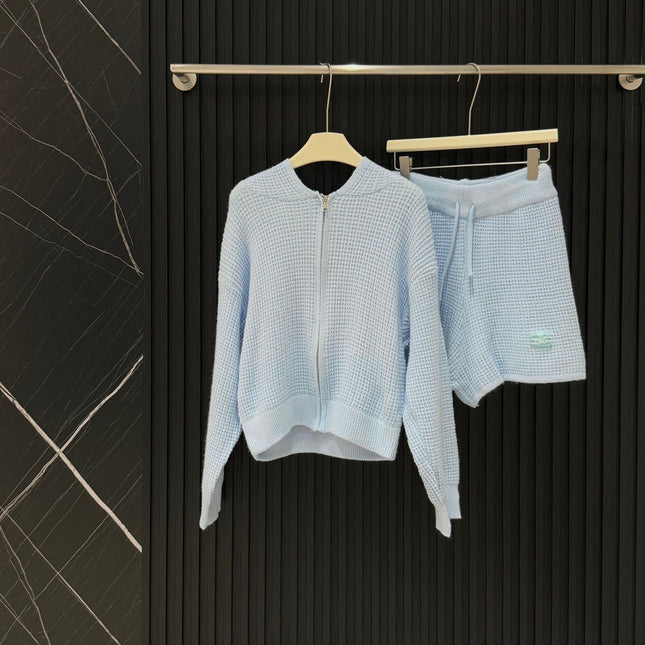 ALO KNIT CARDIGAN & SHORTS SET STYLE 35