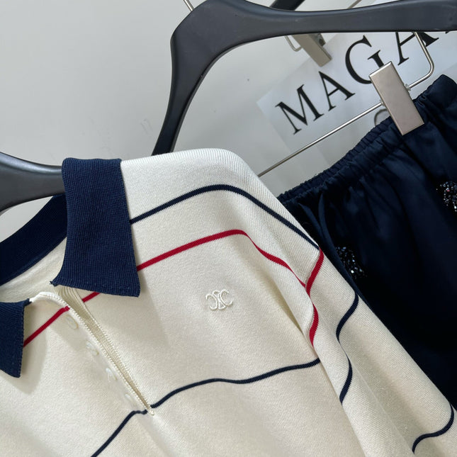 CELINE LONG-SLEEVE POLO SWEATER 275968