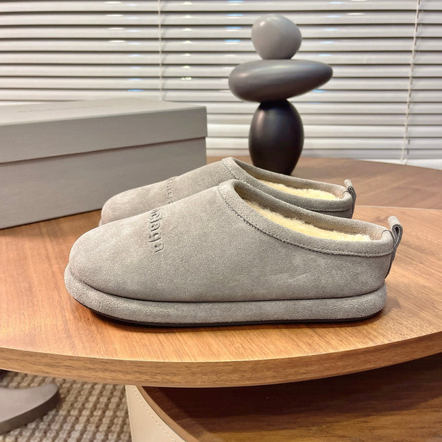 BALENCIAGA 25S AURALEE SLIP-ON 25 MM IN GREY SUEDE