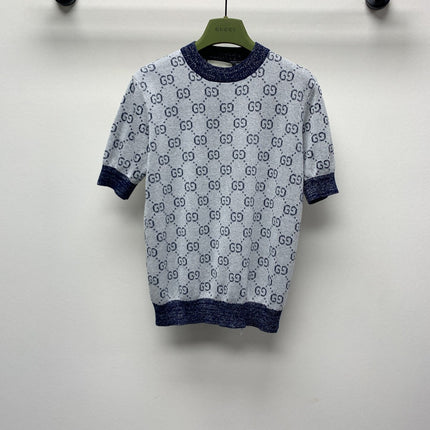 GUCCI SHORT-SLEEVE KNIT TOP 257394