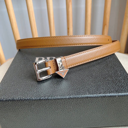 PRADA 25S BELT 15 MM IN BROWN CALFSKIN 571357