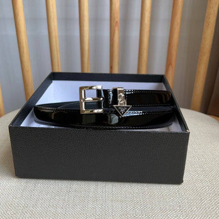 PRADA 25S BELT 15 MM IN BLACK CALFSKIN 571366