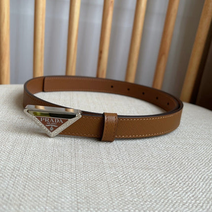 PRADA 25S BELT 20 MM IN BROWN CALFSKIN 571370