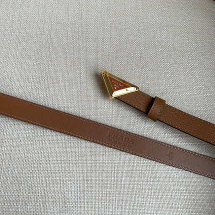 PRADA 25S BELT 20 MM IN BROWN CALFSKIN 571371