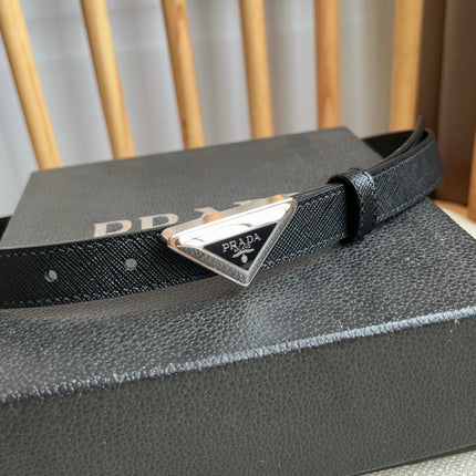 PRADA 25S BELT 20 MM IN BLACK CALFSKIN 571377