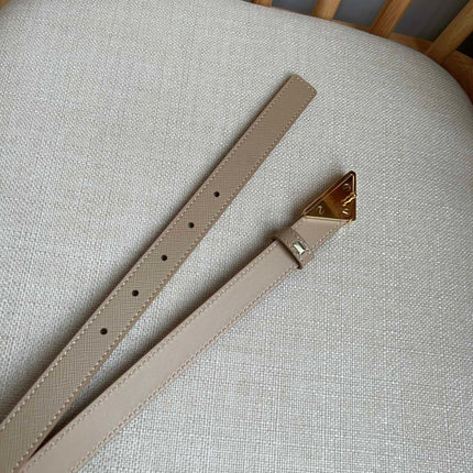 PRADA 25S BELT 20 MM IN BEIGE BROWN CALFSKIN 571384