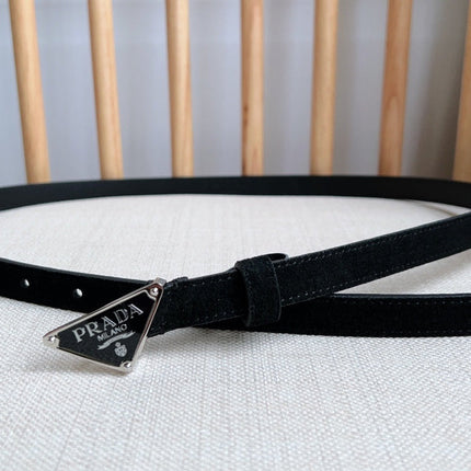 PRADA 25S BELT 15 MM IN BLACK SUEDE 541734