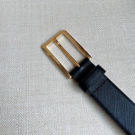 PRADA 25S BELT 30 MM IN BLACK CALFSKIN 580045
