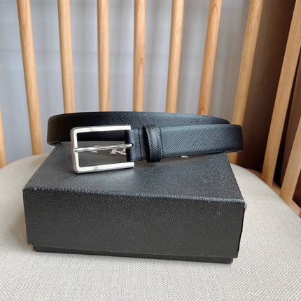 PRADA 25S BELT 30 MM IN BLACK CALFSKIN 585794