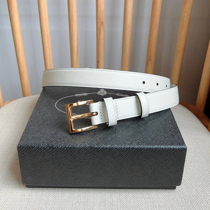 PRADA 25S BELT 25 MM IN WHITE CALFSKIN 585797