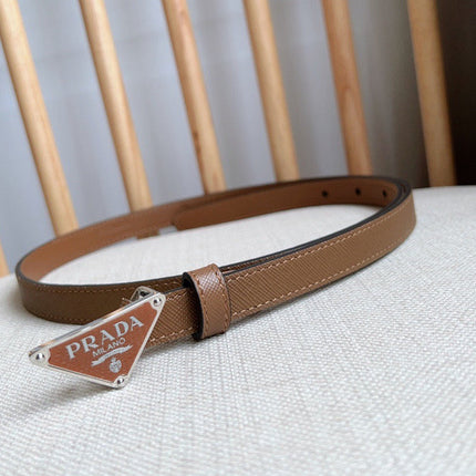 PRADA 25S BELT 15 MM IN BROWN CALFSKIN 598407