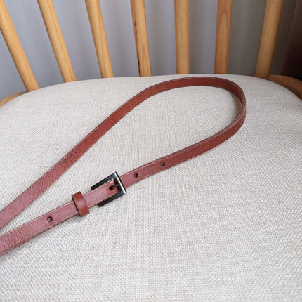 PRADA 25S BELT 10 MM IN REDDISH BROWN CALFSKIN 598368