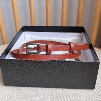 PRADA 25S BELT 10 MM IN REDDISH BROWN CALFSKIN 598368