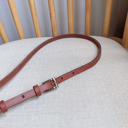 PRADA 25S BELT 10 MM IN REDDISH BROWN CALFSKIN 598370