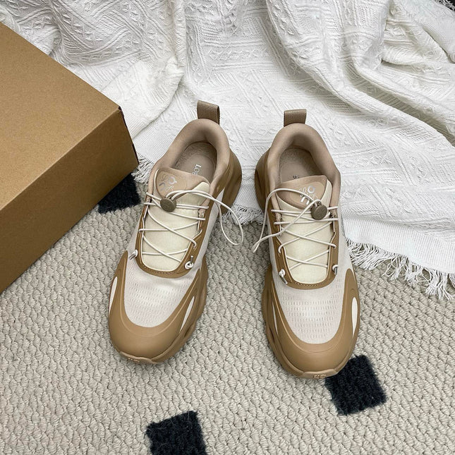 LOEWE 26S CLOUDSOLO SNEAKERS IN BROWN AND BEIGE RECYCLED POLYESTER
