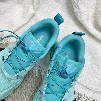 LOEWE 26S CLOUDSOLO SNEAKERS IN AQUA BLUE RECYCLED POLYESTER