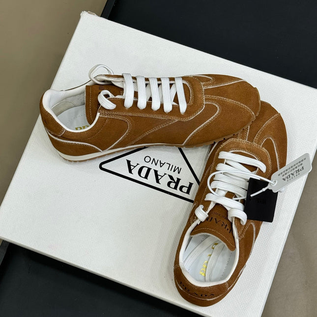 PRADA 25S SNEAKER IN BROWN SUEDE STYLE 8