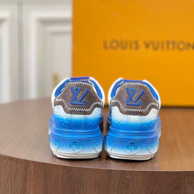 LV TIME OUT SNEAKER BLUE MIX WHITE CALFSKIN