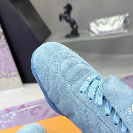 LV 26S FOOTPRINT SOCCER SNEAKERS IN BLUE SUEDE