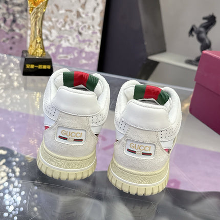 GUCCI 26S SNEAKER IN WHITE AND RED CALFSKIN