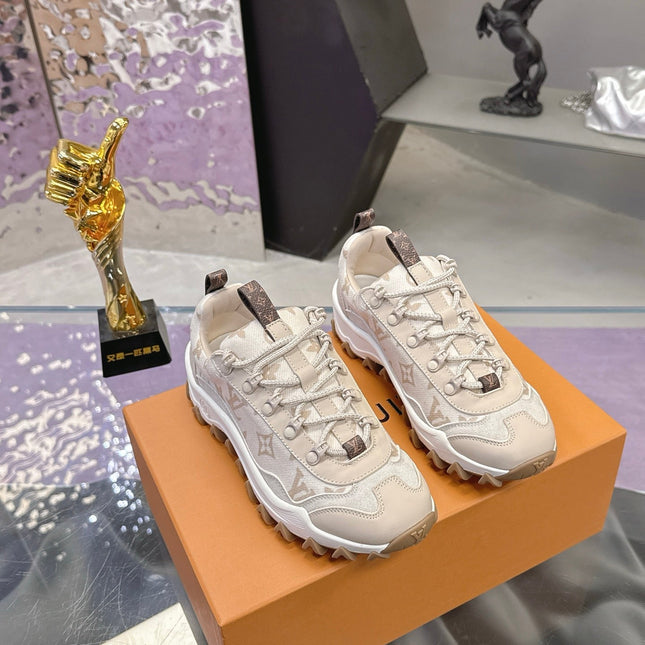 LV 26S RUSH XPLORER SNEAKER IN BEIGE MONOGRAM SUEDE