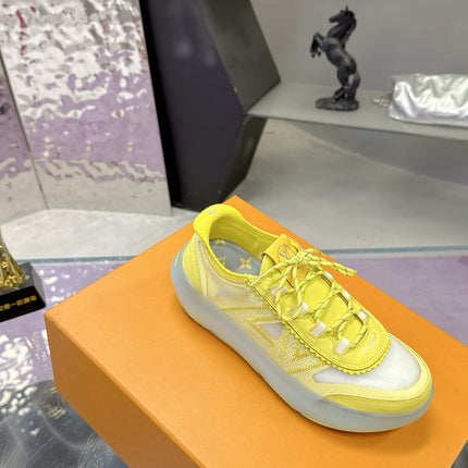 LV 26S SKATE SNEAKERS IN YELLOW MESH TRANSLUCENT SOLE
