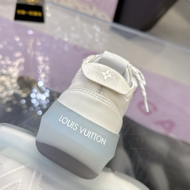 LV 26S SKATE SNEAKERS IN WHITE MESH TRANSLUCENT SOLE