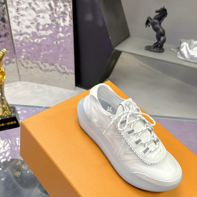 LV 26S SKATE SNEAKERS IN WHITE MESH TRANSLUCENT SOLE
