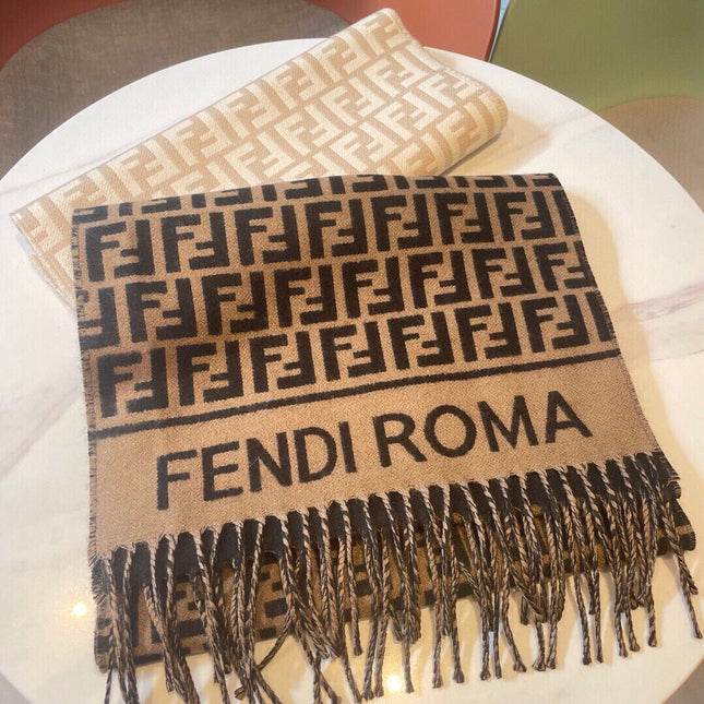 ROMA 190 FF SCRAF IN BROWN MIX BLACK WOOL AND CASHMERE