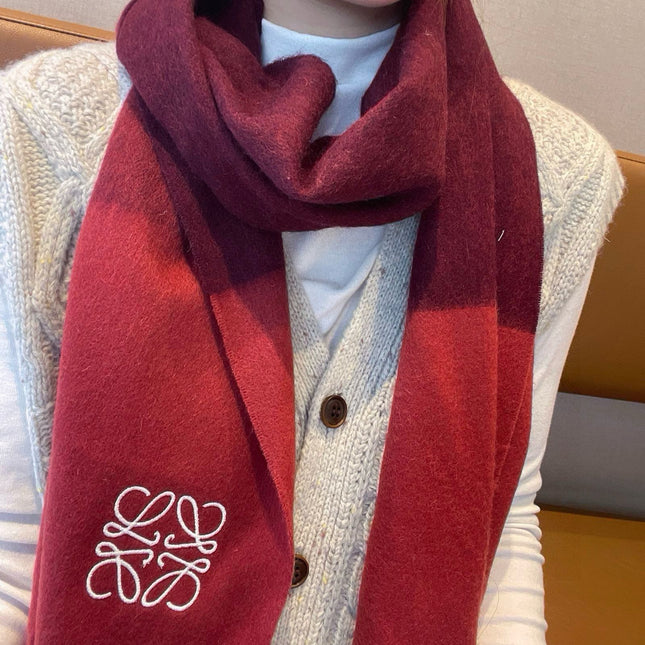 SCARF 180 CM IN CHERRY RED MIX JAM RED WOOL AND CASHMERE  415203