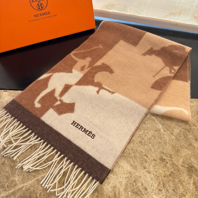 HERMES 25S SCARF 170 IN CASHMERE 854667
