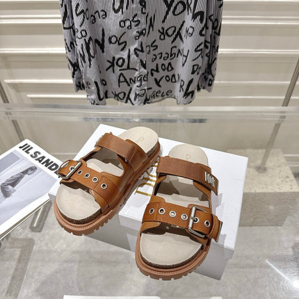 DIOR 26S SLIDES IN BROWN CANVAS