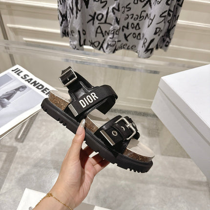 DIOR 26S BUCKLE SANDALS IN BLACK CANVAS