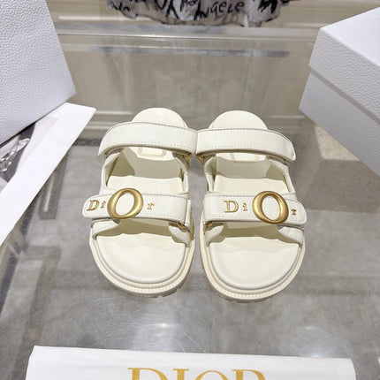 DIOR 26S SANDALS IN OFF WHITE CALFSKIN