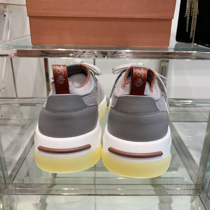 SNEAKER IN GRAY CANVAS MIX SUEDE WITH LAMBSKIN