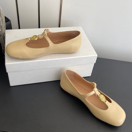 CHLOÉ 26S MARY JANE SHOES IN BEIGE CALFSKIN