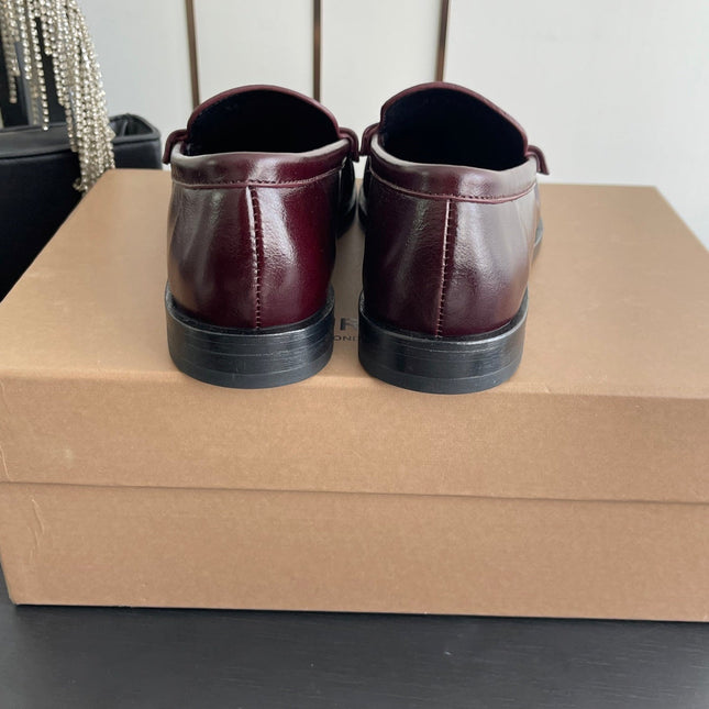 BURBERRY 26S LOAFERS IN DARK BROWN CALFSKIN