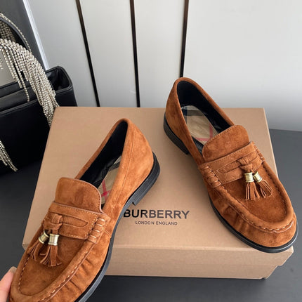 BURBERRY 26S LOAFERS IN BROWN SUEDE