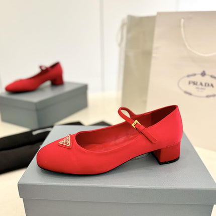 Pra Ballerina Pumps 40 Red Suede Fabric